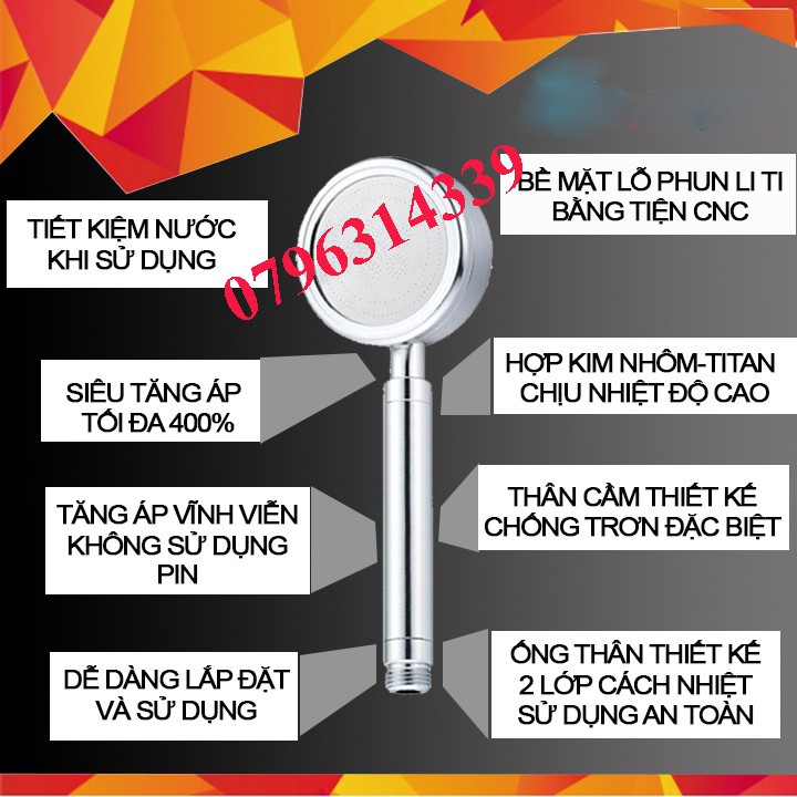 Vòi sen tăng áp,Tay sen tăng áp MẠNH NHẤT HIỆN NAY ,Tay sen  nhôm TĂNG ÁP Massage dùng vĩnh viễn | BigBuy360 - bigbuy360.vn