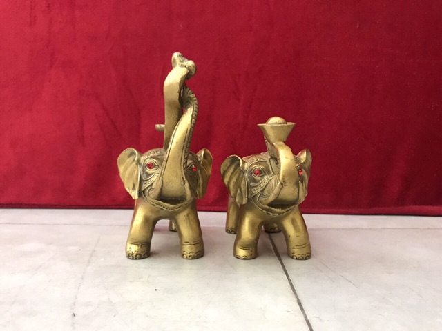 Đôi Voi Như Ý Vòi Thấp