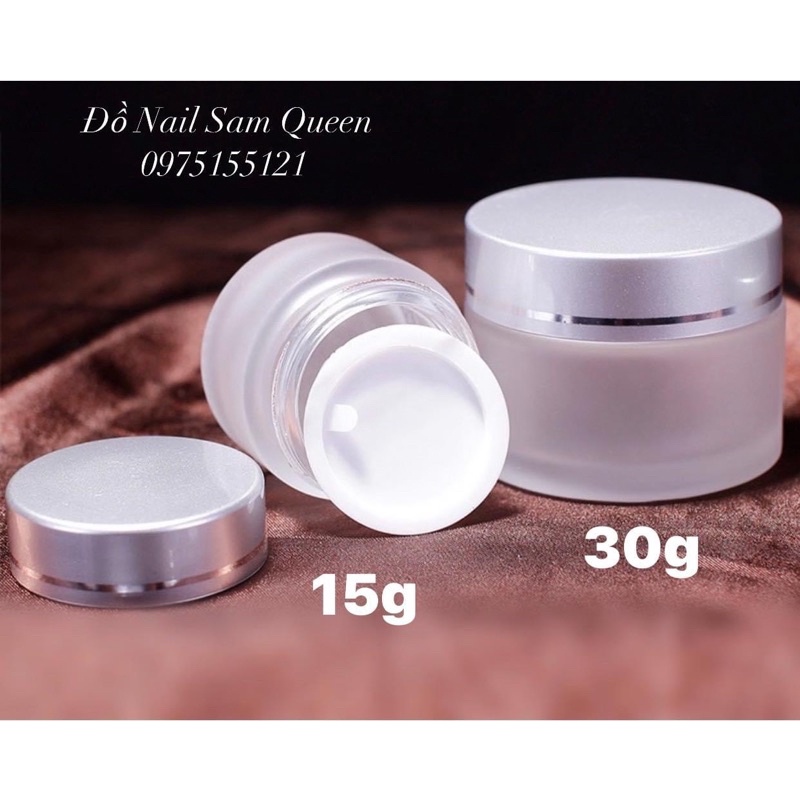 Cốc đựng lưu huỳnh thủy tinh dày dặn có nắp