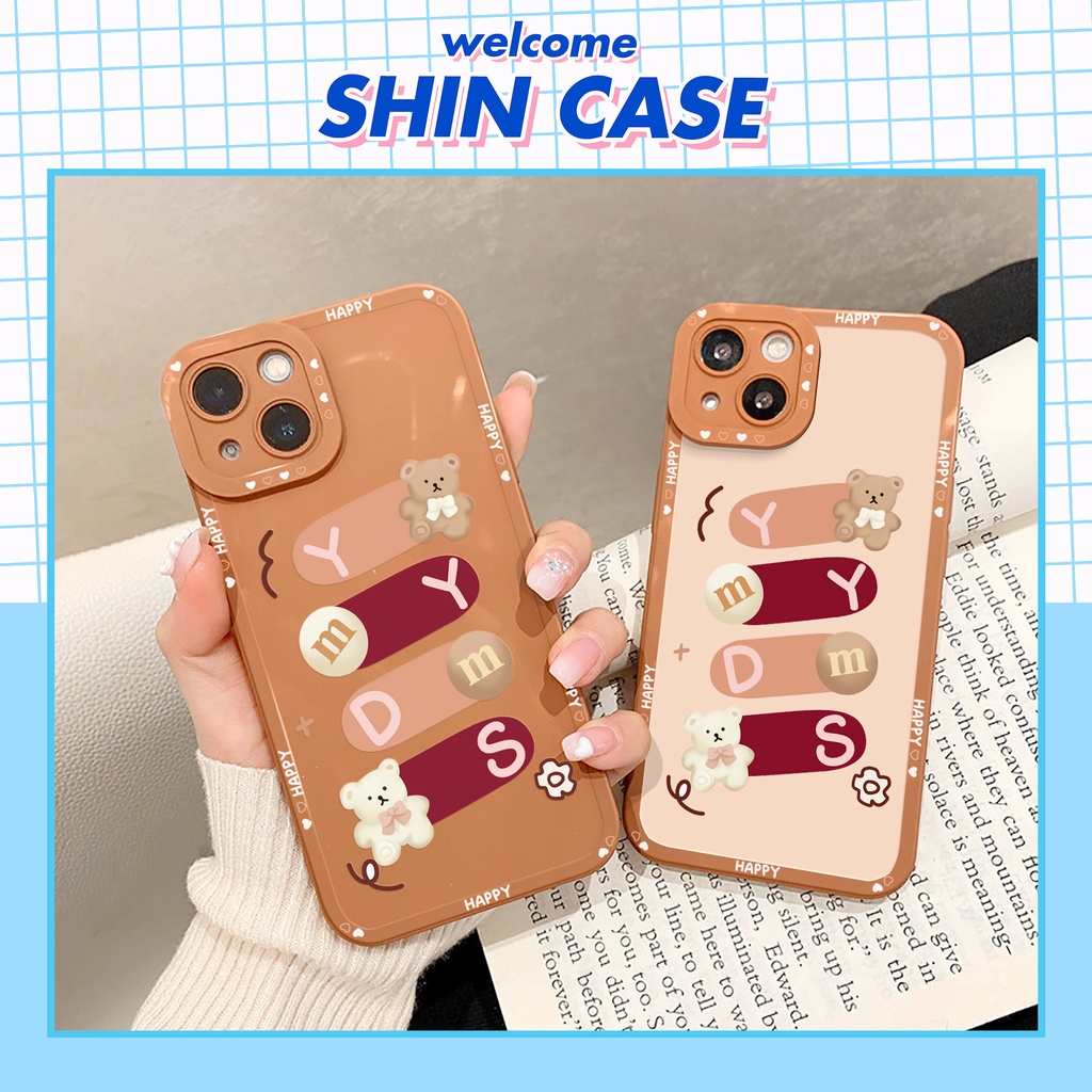 Ốp lưng iphone My Bear bóng cạnh vuông 6/6plus/6s/6splus/7/7plus/8/8plus/x/xs/11/12/13/14/pro/max/promax/plus/shin/case