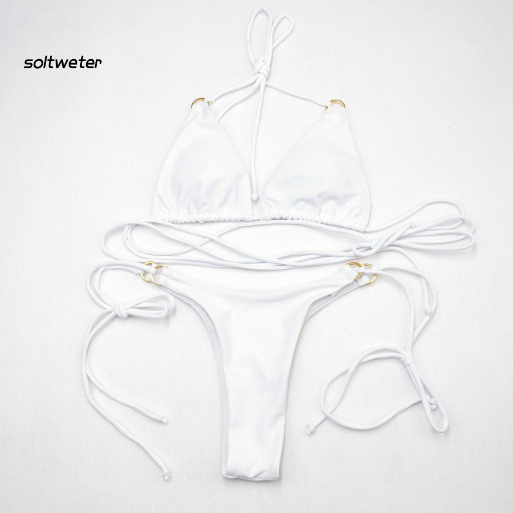 Bộ Đồ Bơi Hai Mảnh Hở Lưng Lưng Cao Phong Cách Thể Thao Có Thể Điều Chỉnh