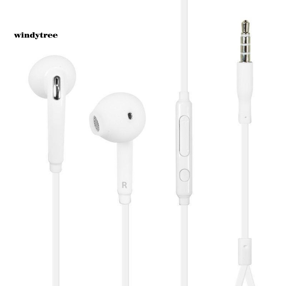 【WDTE】3.5mm Earphones Stereo Music Headphone with Mic Volume Control for Samsung S6