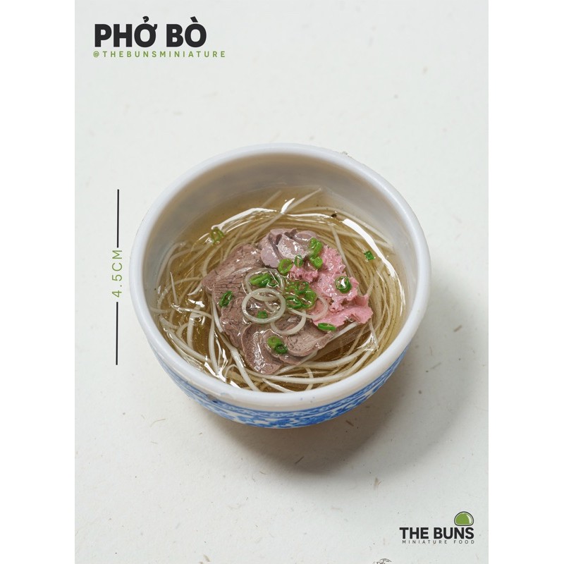 mô hình Phở Bò Miniature bằng đất sét kích thước 4,5 cm