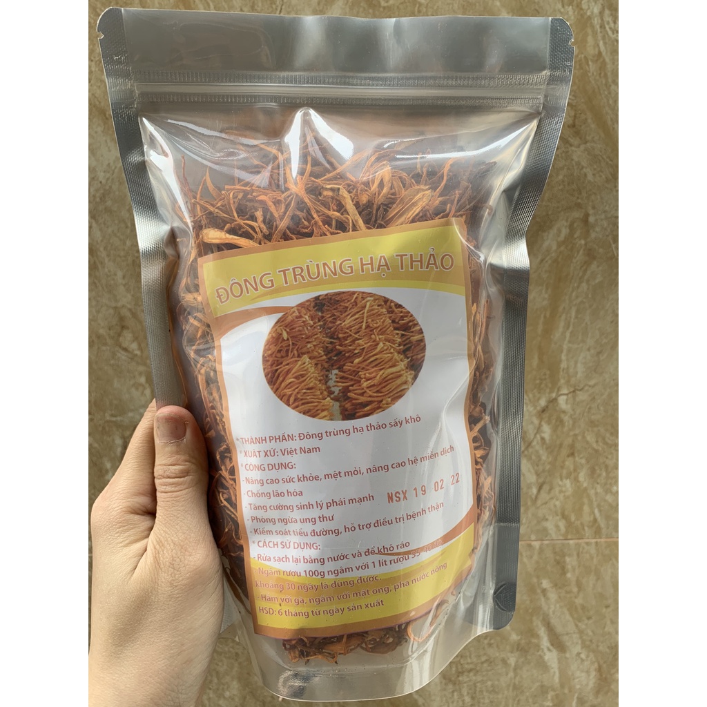 Đông trùng hạ thảo khô (200g) chuẩn hàng nuôi cấy mô Việt Nam chất lượng cao