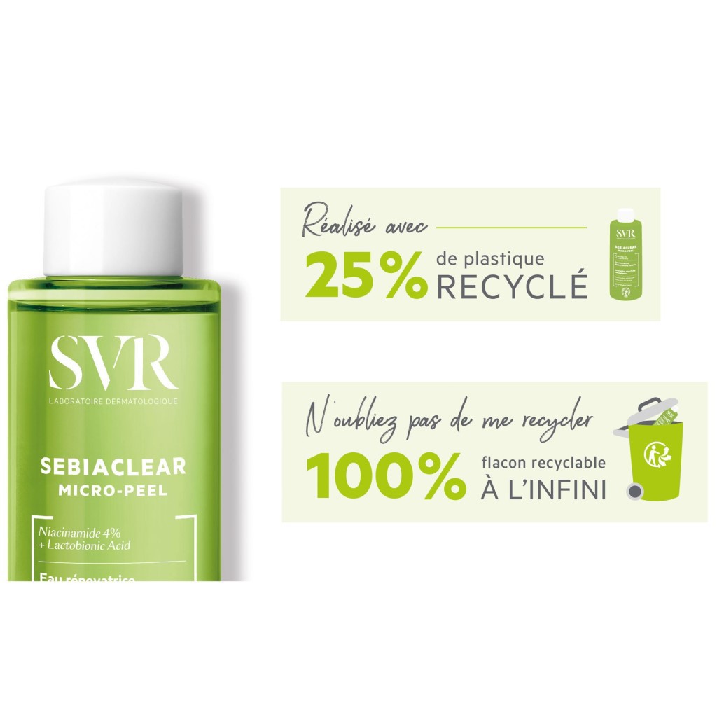 Toner SVR Sebiaclear Micro Peel Nước Cân Bằng thanh lọc, tẩy tế bào chết cho da dầu mụn 150ml