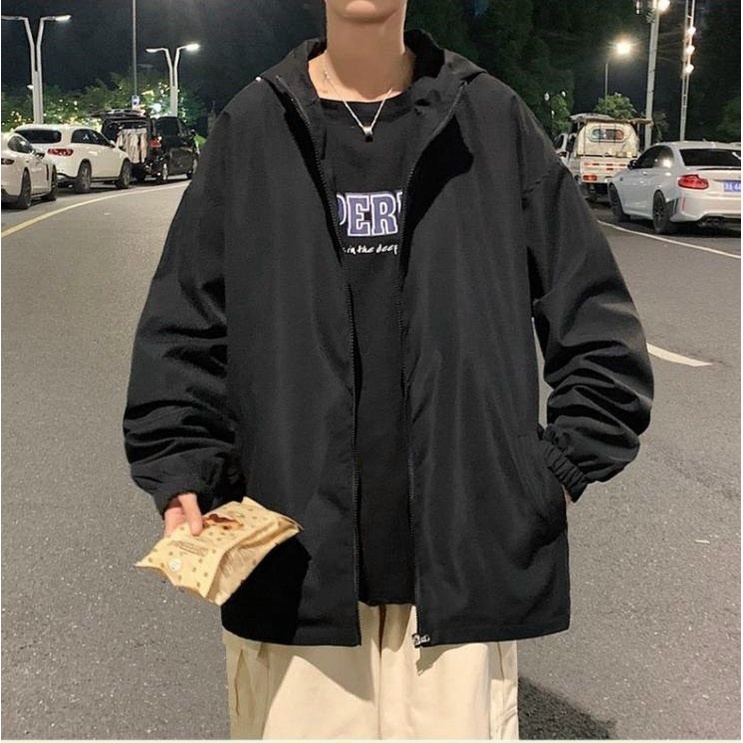 Áo Khoác Dù Nam Nữ Có Nón Unisex Form Rộng Khủng Long Oversize Ulzzang