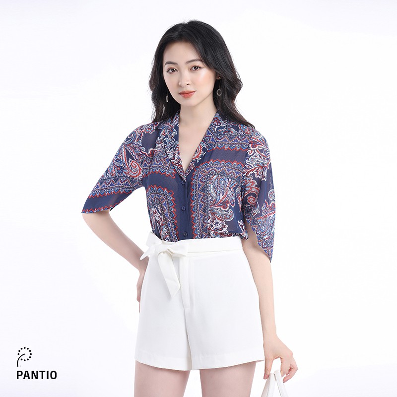 Áo sơ mi nữ chất liệu vải Chiffon, dáng suông, tay lỡ FAS32666 - PANTIO