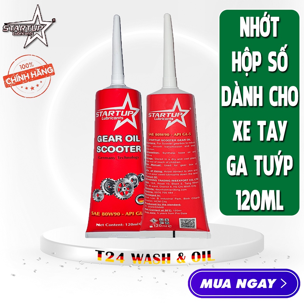 Nhớt hộp số x e máy STARTUP 80W90 120mL- Nhớt láp dành cho xe tay ga