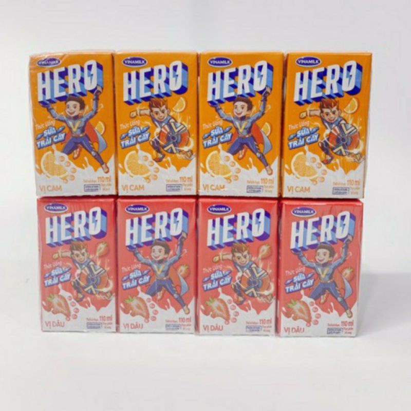 Sữa trái cây HERO 110ml vị dâu/ Cam