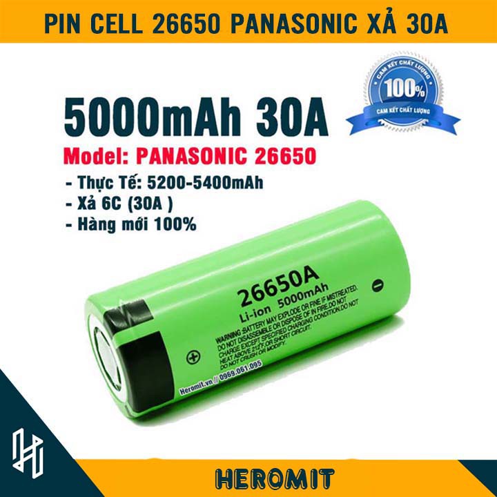 Pin Cell 26650 Pana 5000mAh xả cao 30A