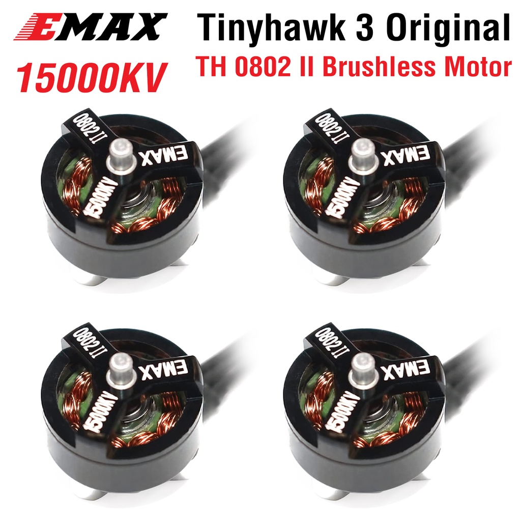 Set 4 Động Cơ Không Chổi Than EMAX TinyHawk III TH0802 II 15000KV Cho Drone Điều Khiển Từ Xa