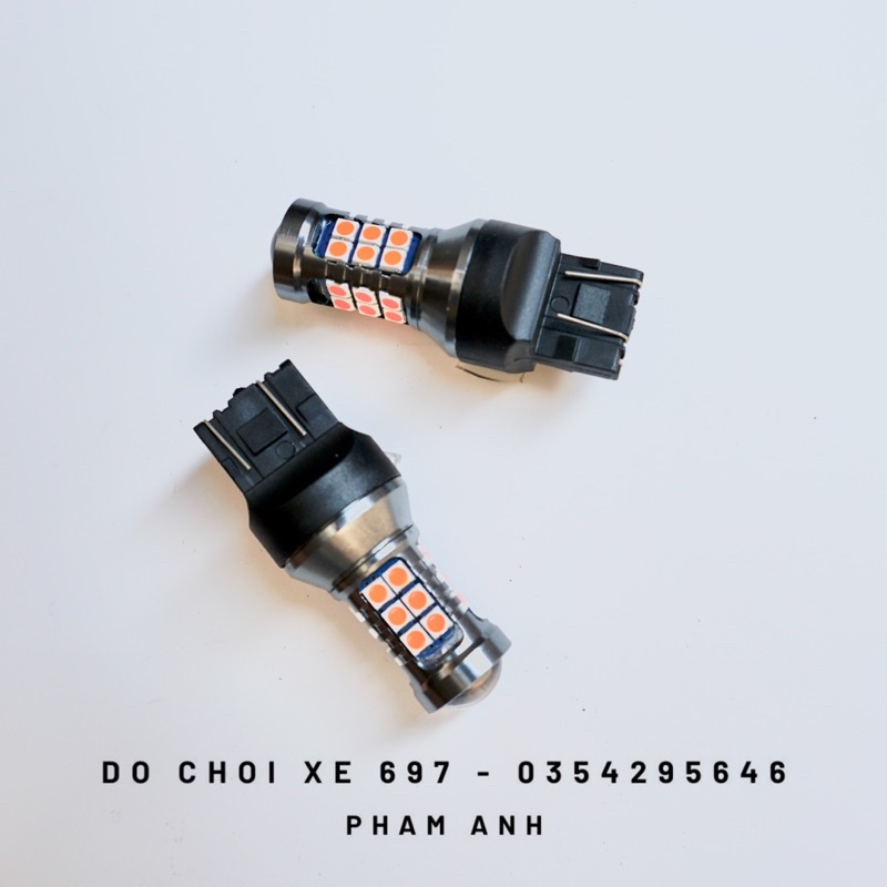 Đèn led T20 siêu sáng lắp Ô tô, Xe máy. 3 Màu Đỏ Vàng Trắng - Bảo Hành 3 năm