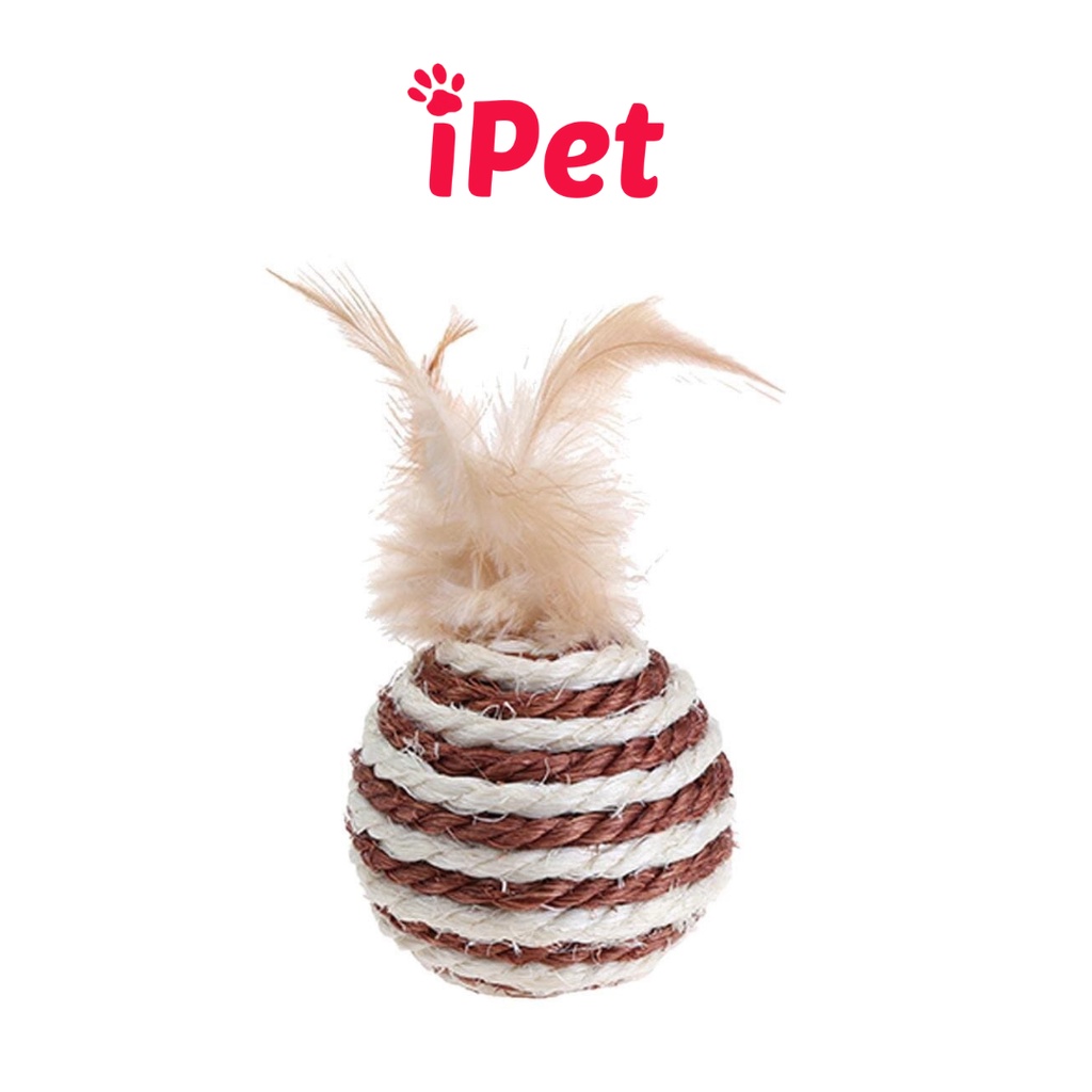 Bóng Đồ Chơi Dây Thừng Có Lông Vũ Cho Thú Cưng Chó Mèo - iPet Shop
