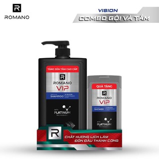 Combo dầu gội Romano Vip 650ml+ Sữa tắm Romano vip 150ml