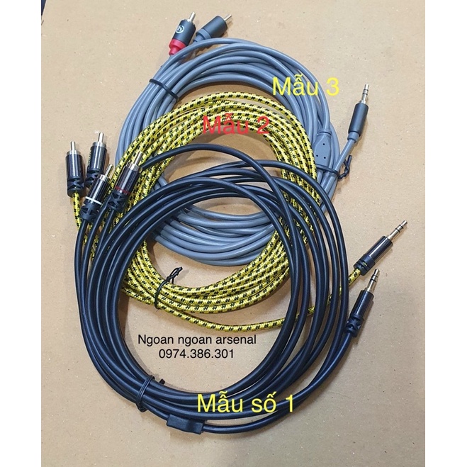 Dây âm thanh 3,5 ra 2 AV rca hãng AUXUS và TH từ 1m đến 10m