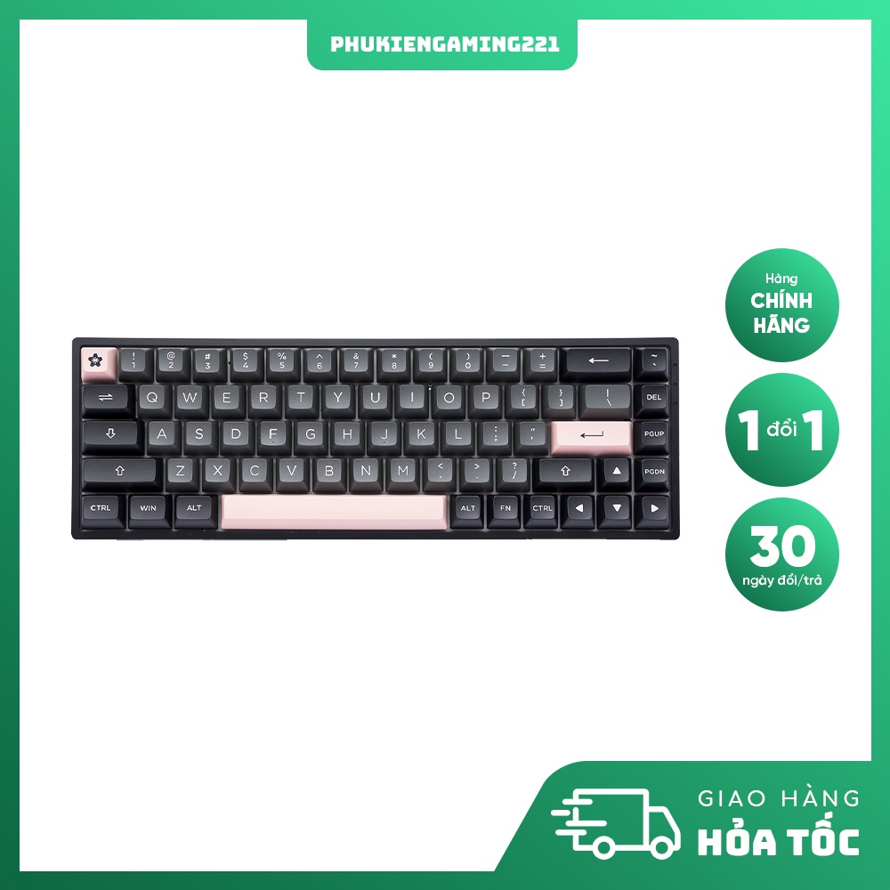 Bàn Phím Cơ Máy Tính Không Dây - AKKO 3068B Black Pink (Bluetooth 5.0 / Wireless 2.4Ghz / Hotswap)