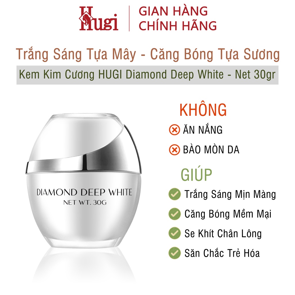 Bộ Đôi Dưỡng Trắng Chuyên Sâu Căng Bóng &amp; Se Khít Chân Lông Đa Tầng Chính Hãng HuGi Beauty [2 sản phẩm] (Mẫu Nâng Cấp)