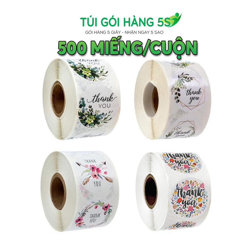 Tem Nhãn Dán Sticker, Miếng Dán Decal Thank You 500 cái/1 cuộn