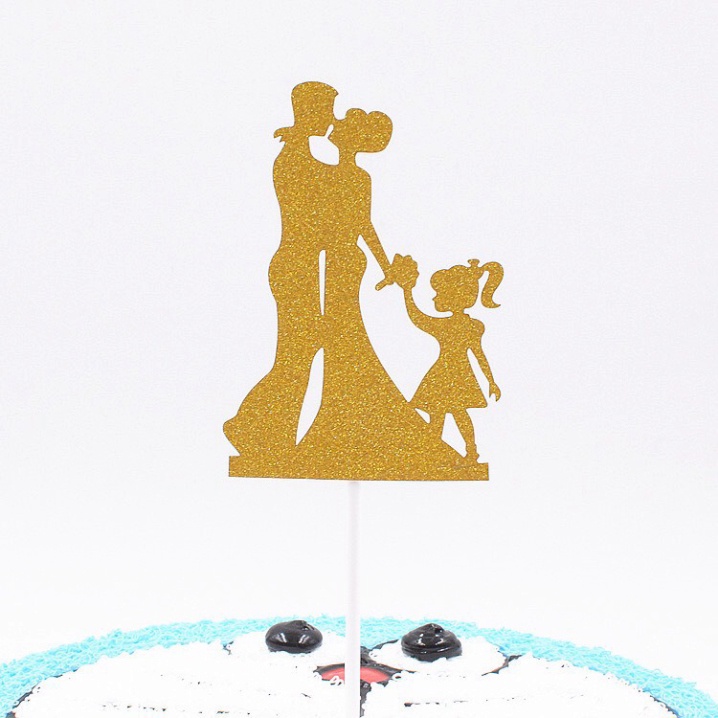 Que cắm cặp đôi trang trí bánh kem, trang trí bánh sinh nhật