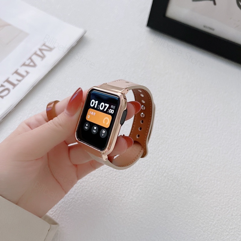 Dây Đeo Bằng Da Và Sợi Carbon Cho Đồng Hồ Thông Minh Xiaomi Mi Watch 2 Lite/POCO