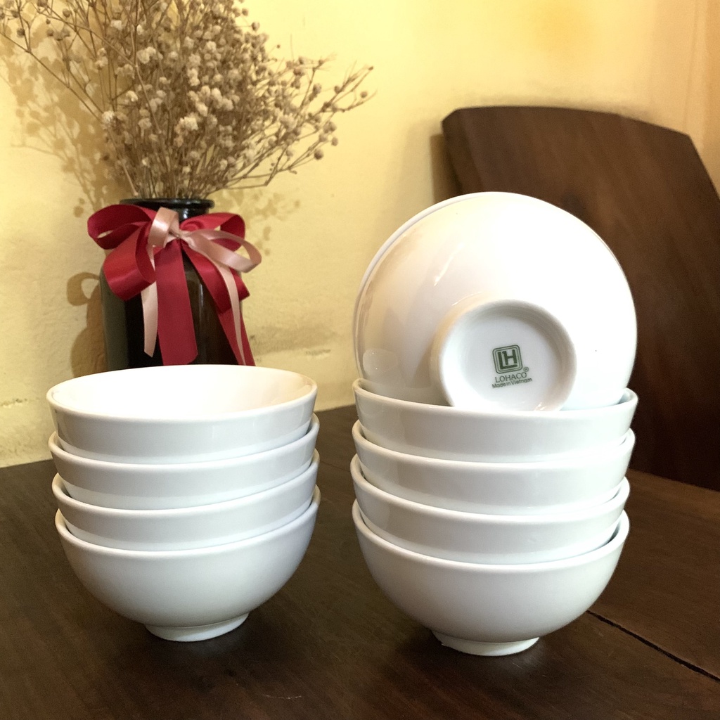 Bộ 10 bát ăn cơm sang trang cao cấp - tô chén sứ Long Hầu