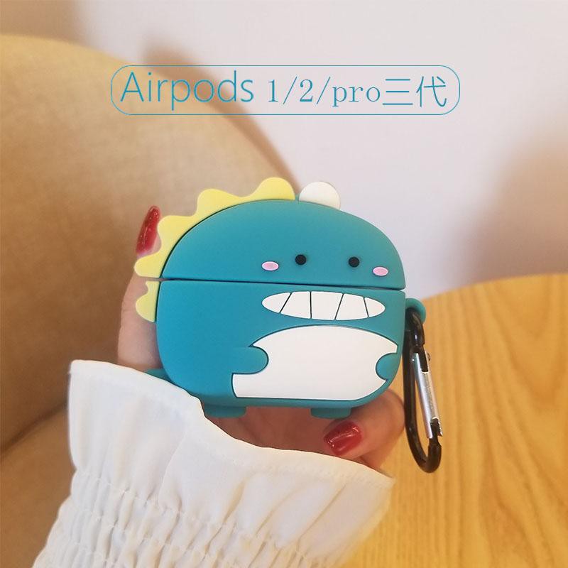 Airpods Pro case - Ốp bảo vệ dành cho Airpods Pro Hình Khủng Long Xanh