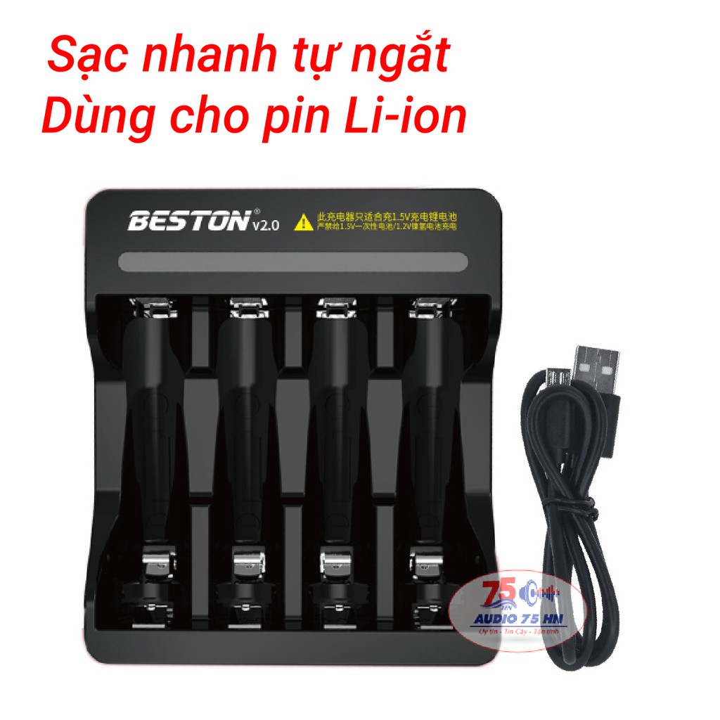 {Chính hãng} Bộ sạc pin AA/AAA Beston M7011 sạc nhanh tự ngắt ( chỉ dành cho pin Li-ion 1.5V)