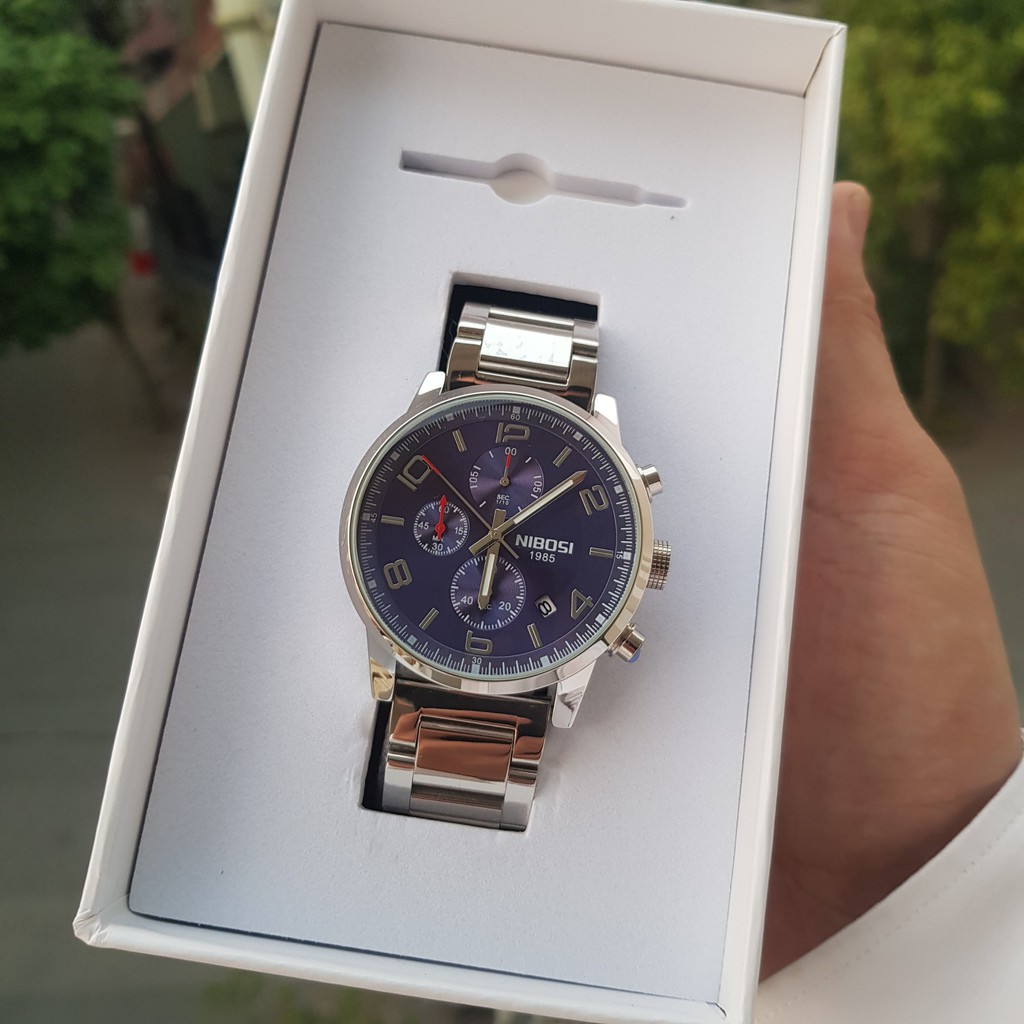 [Tặng vòng tay] Đồng hồ nam NIBOSI chính hãng NI2328.03 Fullbox dây đeo hợp kim cao cấp