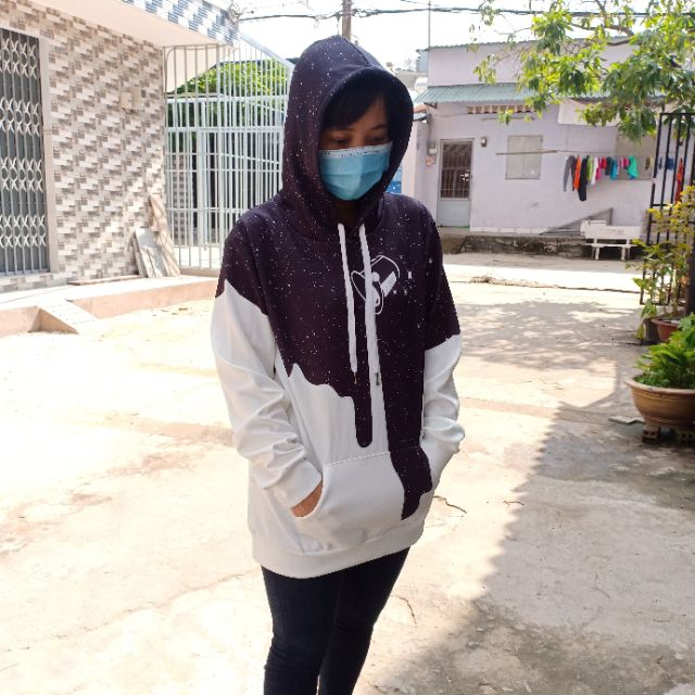 Áo khoác in 3D thể thao trẻ trung áo hoodie form xuông