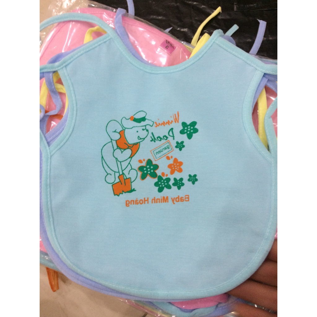 Yếm ăn dặm cotton chống thấm buộc dây cho bé