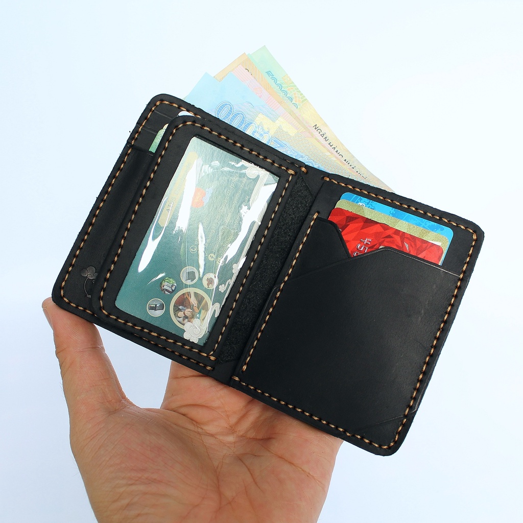 Ví đứng AUTHUR da bò thật hàng thủ công thương hiệu W