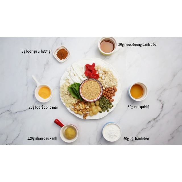 [ HOTTREND 2022 ] Bánh Nướng Chay Nhân Thập Cẩm Trứng Muối - Thành Phẩm 6 Bánh 100GR