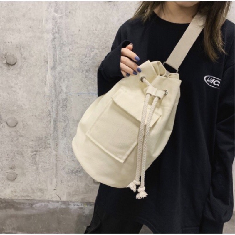 Balo túi đeo chéo Canvas phong cách đương phố Street Style