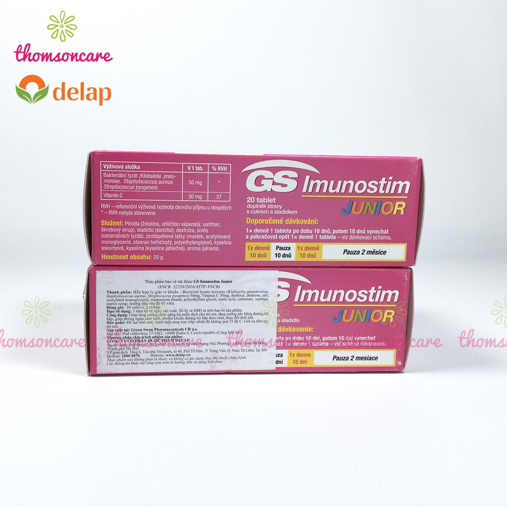 GS Imunostim Junior - Giúp bé tăng cường sức đề kháng, phòng ngừa cảm lạnh cho trẻ - Nhập khẩu từ Ý