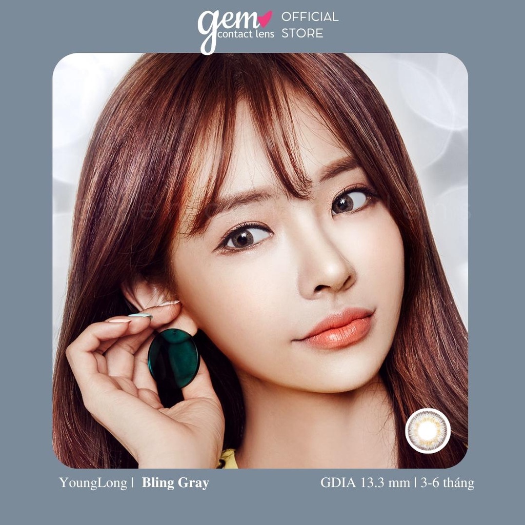 Lens nội địa Hàn YOUNGLONG BLING GRAY - HSD 3 THÁNG LENSME Ẩm Cao Phù Hợp Mắt Nhạy Cảm