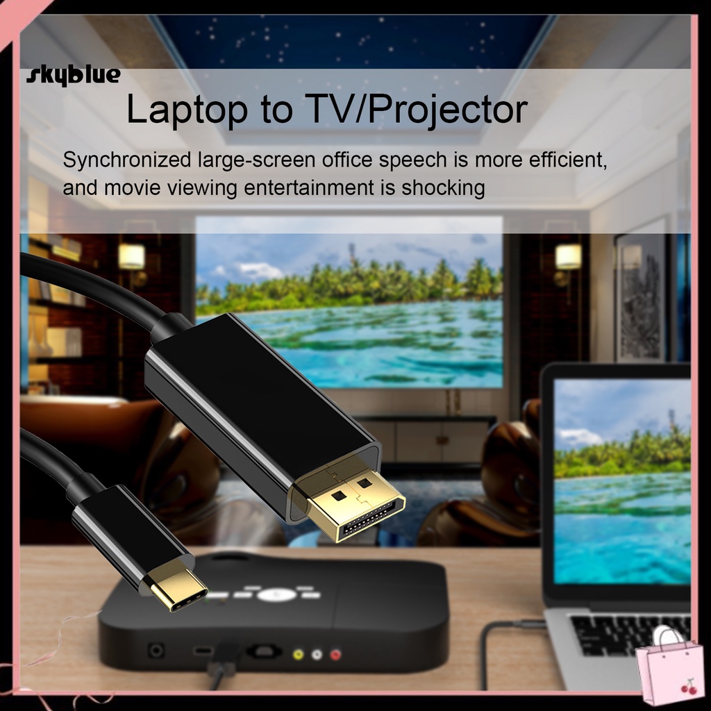 Dây Cáp Chuyển Đổi Type-C 1.8m Usb 3.1 Type-C Sang Dp Hd-Compatible Có Thể Tái Sử Dụng | BigBuy360 - bigbuy360.vn
