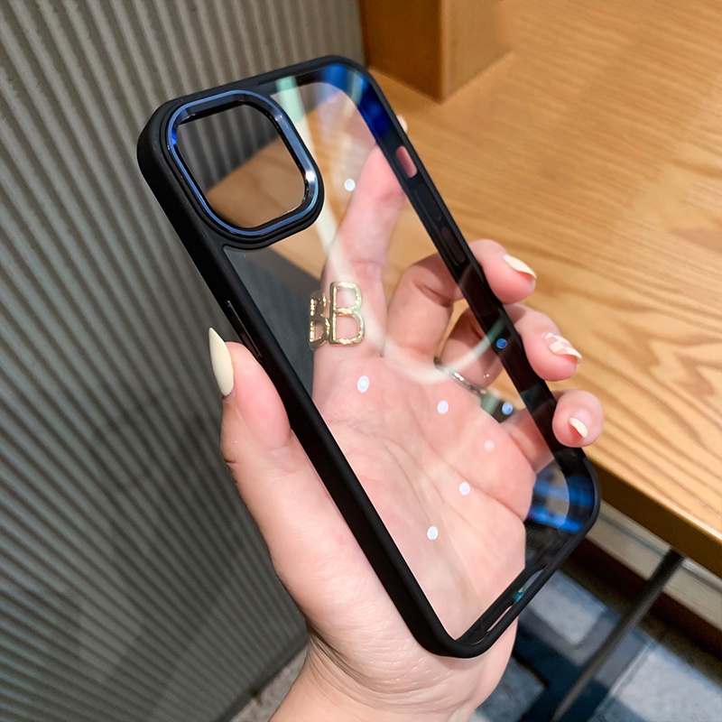 Ốp Điện Thoại Khung Mềm Trong Suốt Chống Sốc Sang Trọng Cho IPhone13 12 11 Pro Max X XR XS