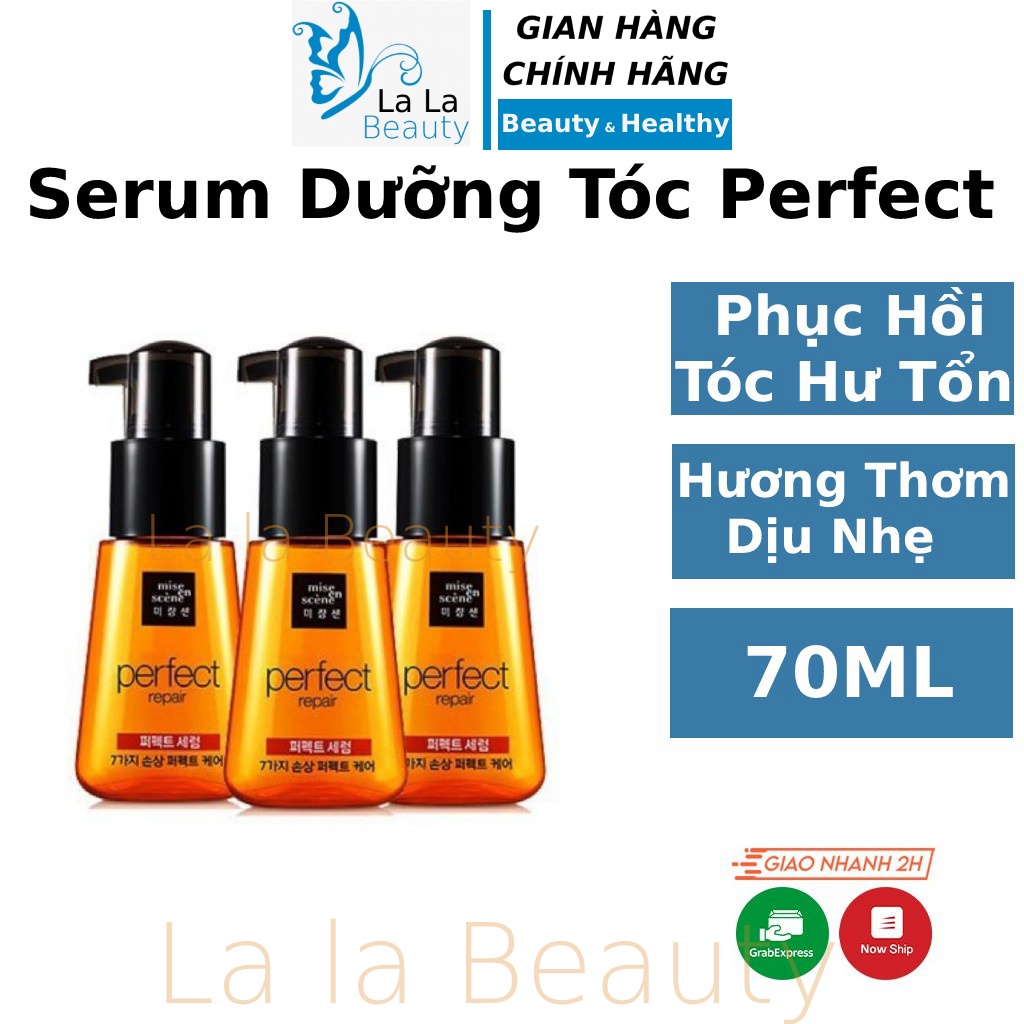 Tinh dầu serum dưỡng tóc Miseen scène Perfect 70ml dưỡng tóc uốn duỗi khô sơ chắc khỏe đẹp tóc ellips La La Cosmetic