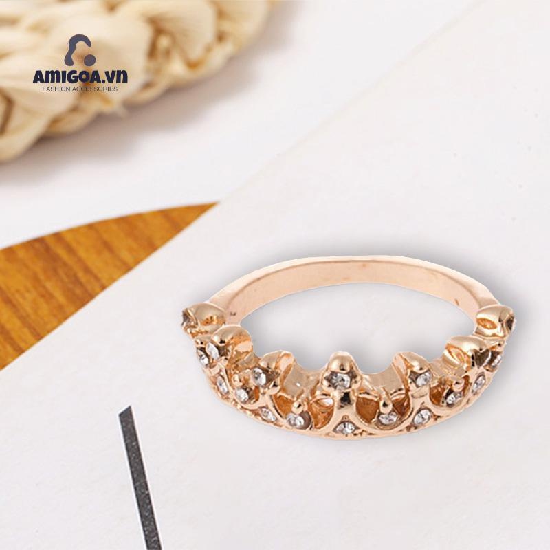 ✨✨Nhẫn Hình Vương Miện Đính Đá Thời Trang Cho Nữ