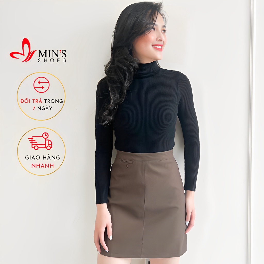 Min's Shoes - Áo Len Nữ Quốc Dân Len Tăm Hàn Cổ Lọ Mềm Dày Dặn Áo 907
