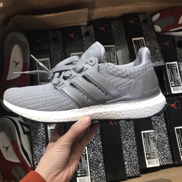 Giày thể thao sneaker giày học sinh Ultraboost 4.0 xám đế trắng cá tính