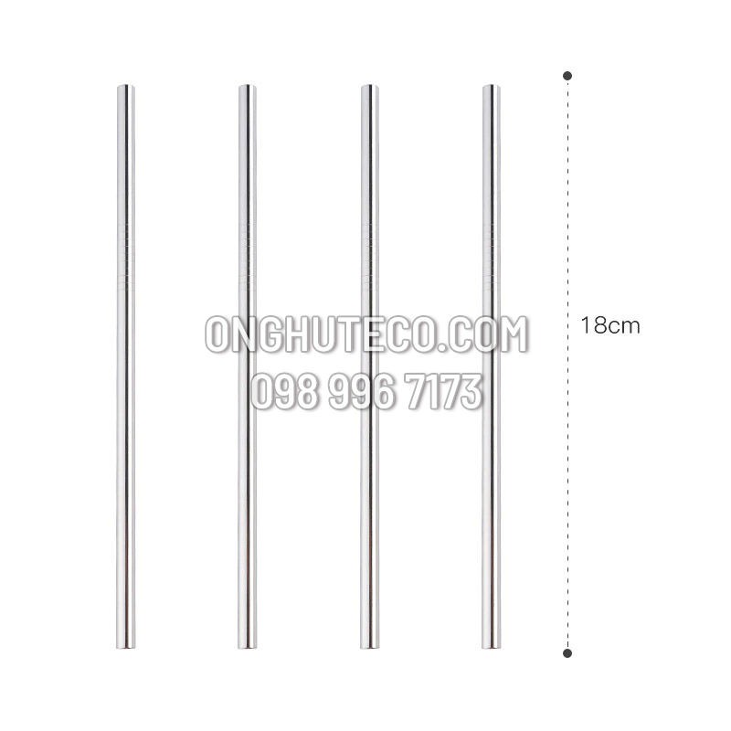 Ống Hút INOX 304 16cm - 18cm Cho Tách Trà Tặng Kèm Cọ