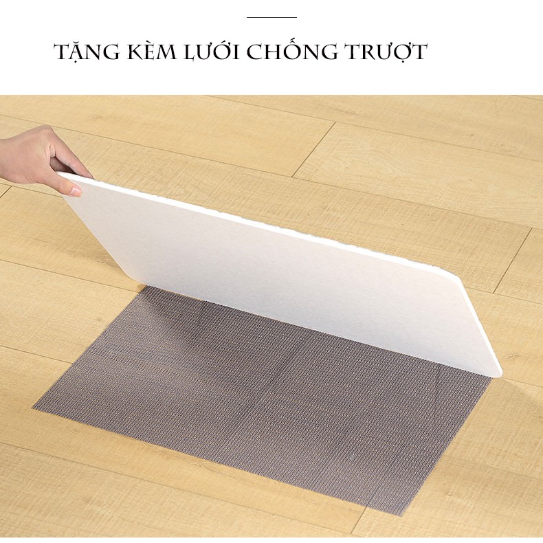 [Cao cấp] Thảm chùi chân phòng tắm siêu thấm hút 60*40cm sang trọng tặng kèm lưới chống trượt - KHALIK