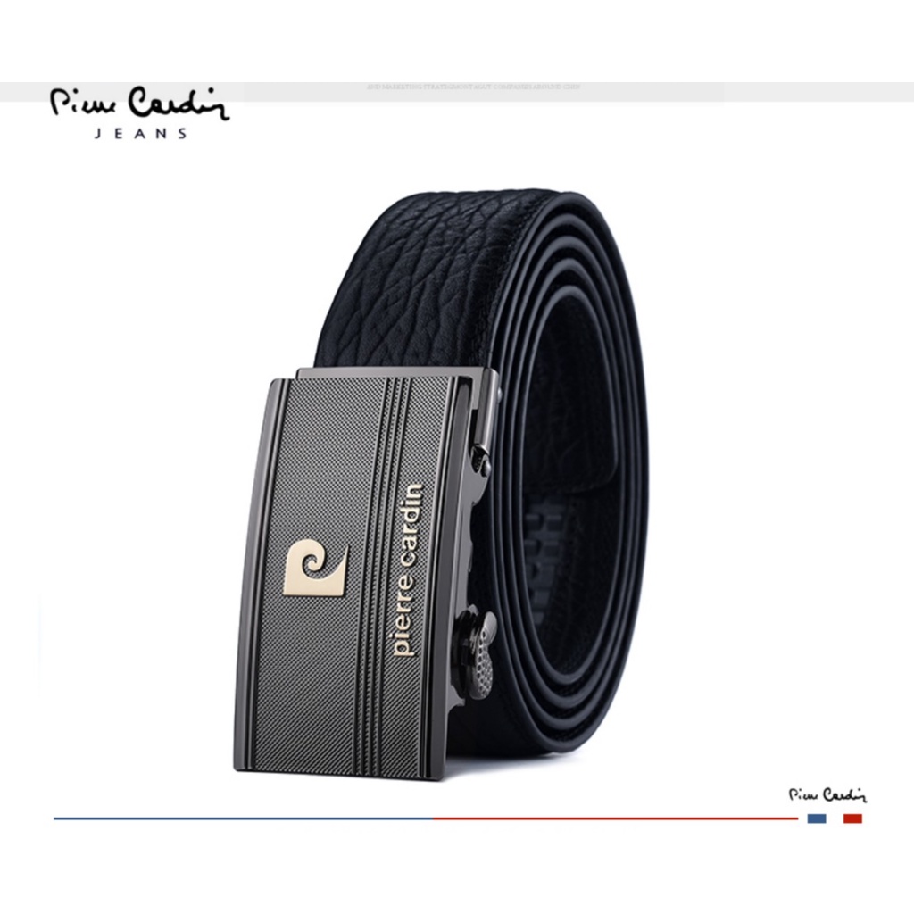 Thắt Lưng Nam Pierre Cardin Da Bò nguyên tấm Dây nịt Nam cao cấp khóa tự động Hợp Thời Trang sang trọng đẳng cấp