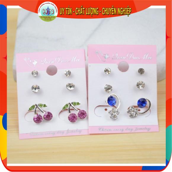 Set 3 đôi hoa bông tai phong cách hàn quốc - Siêu rẻ