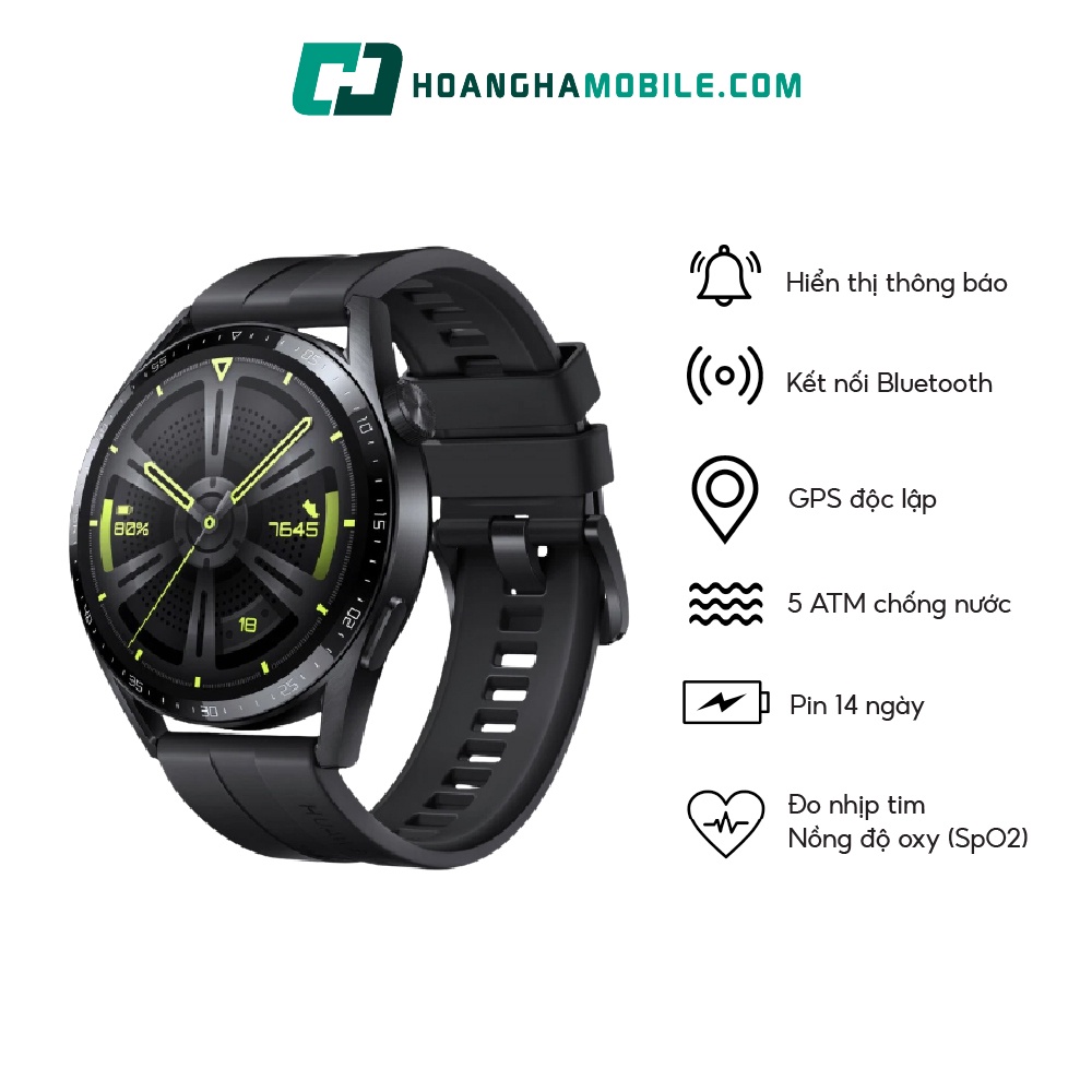 Đồng hồ thông minh Huawei Watch GT3 dây Silicone Chính Hãng - Hoàng Hà Mobile