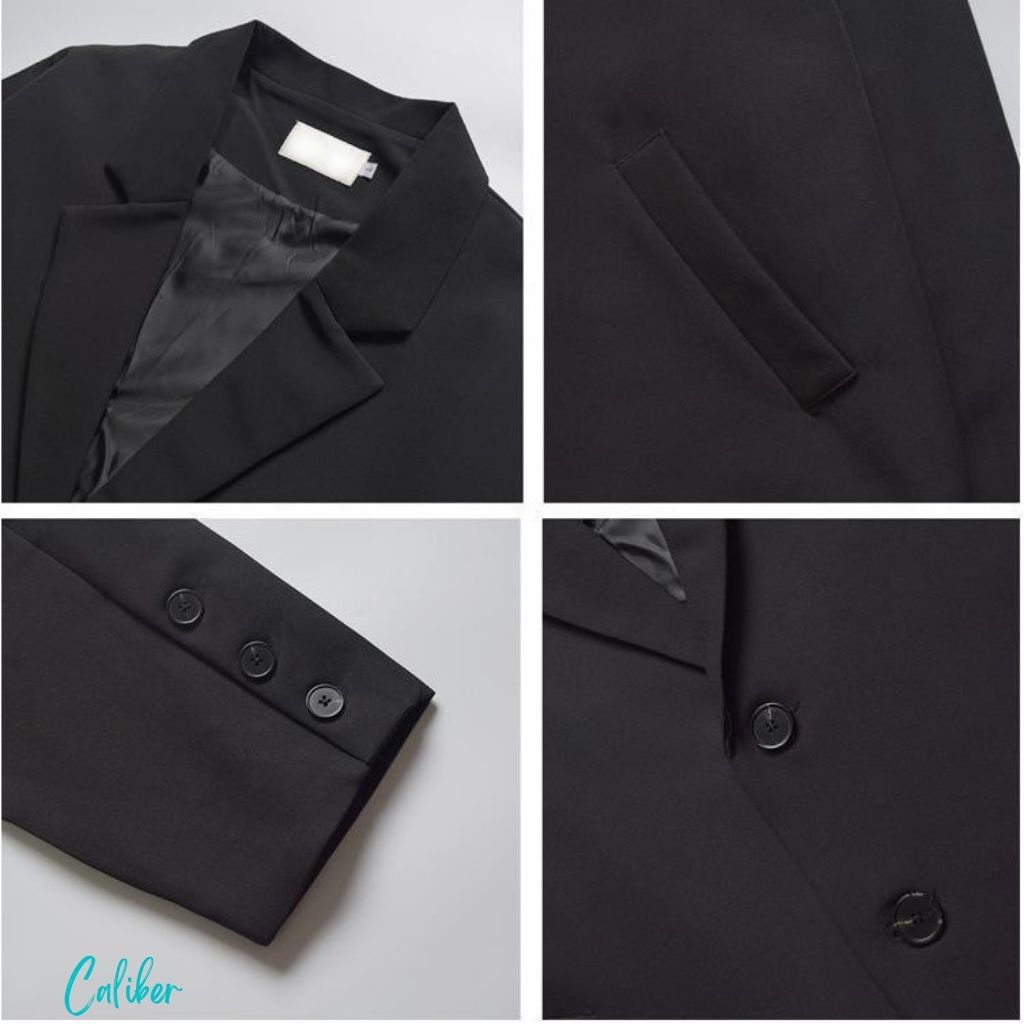 Áo Blazer Nam CALIBER phong cách Hàn Quốc áo khoác nam cao cấp dáng vest  năng động  hai màu đen nâu Unisex AK01