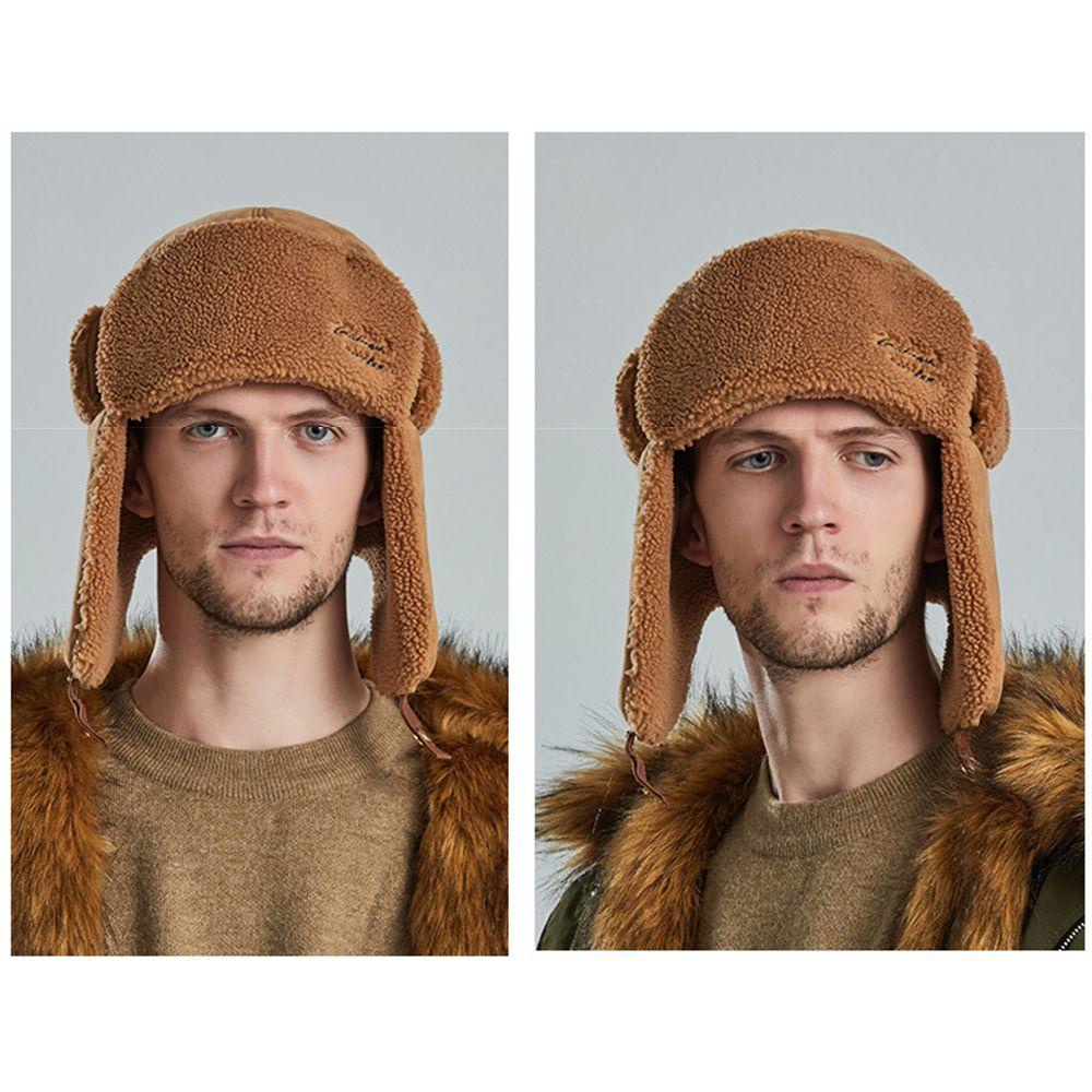 YOLA Mũ Bomber Giả Lông Thú Màu Sắc Nhã Nhặn