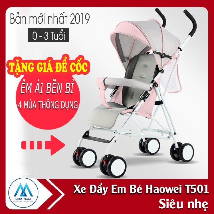 Xe nôi xe đẩy em bé Haowei T501 bản cao cấp có thể gấp xách tay cho bé 6 tháng - 3 tuổi -AL