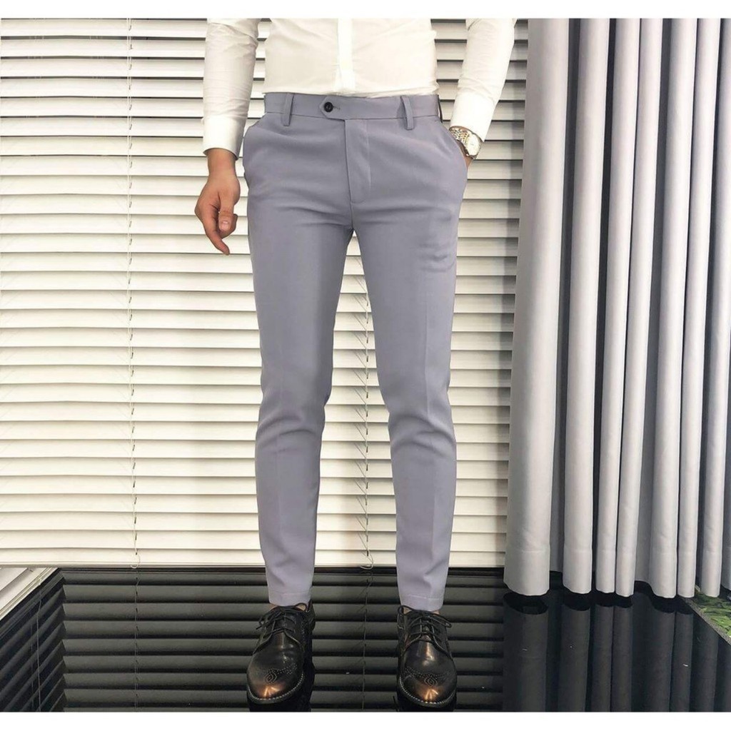 Quần Âu Nam Đẹp Quần Tây Nam Cao Cấp Màu Đen Hàn Quốc Dáng Ôm Body Vải Lụa Thái Chống Nhăn [XIN XO] | BigBuy360 - bigbuy360.vn